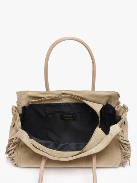 Sac Porté épaule Velvet Cuir Milano Beige velvet VE25114 vue secondaire 3
