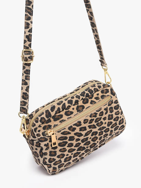 Shoulder Bag Velvet Leopardo Leather Milano Beige velvet leopardo VL25115 other view 1