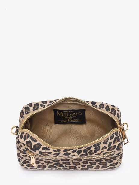 Shoulder Bag Velvet Leopardo Leather Milano Beige velvet leopardo VL25115 other view 2