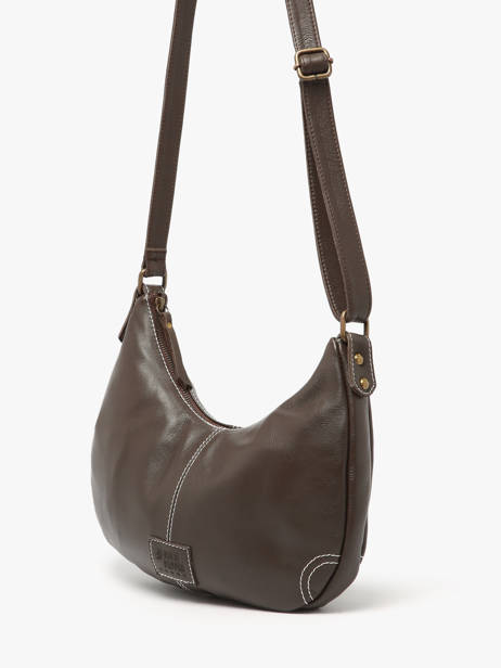Shoulder Bag Seam Leather Basilic pepper Brown seam BSEA03 other view 2