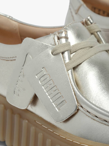 Platform Derby Shoes In Leather Clarks Gold women 26186300 other view 2