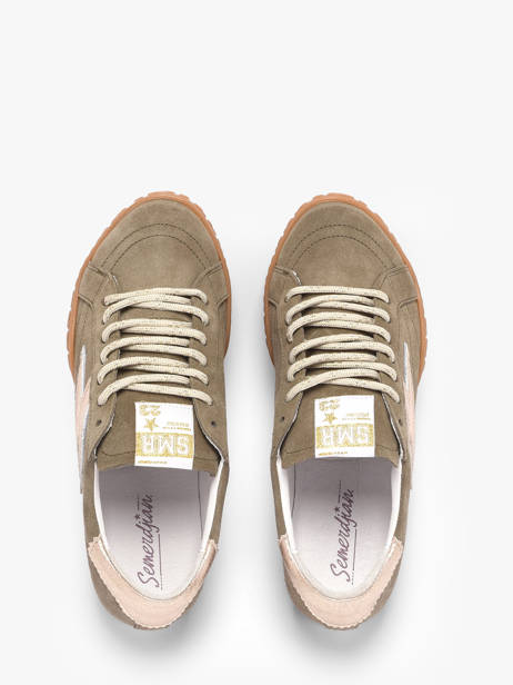 Sneakers In Leather Semerdjian Green women MARYD280 other view 3