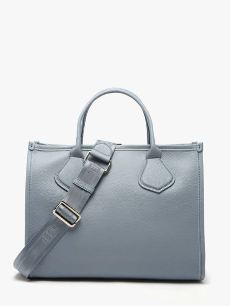 Medium Leather Jour Tote Bag Lancel Blue jour A12996 other view 3