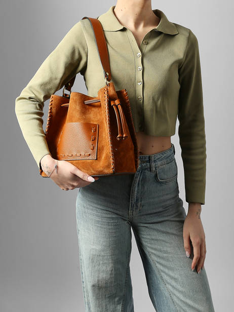 Satchel Velvet Caviar Leather Milano Brown velvet caviar VC25113 other view 1