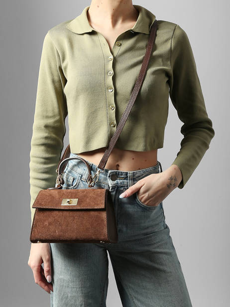 Shoulder Bag Velvet Caviar Leather Milano Brown velvet caviar VC25116 other view 1