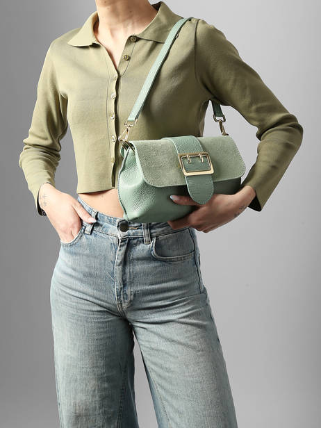 Satchel Velvet Caviar Leather Milano Green velvet caviar VC25114 other view 1