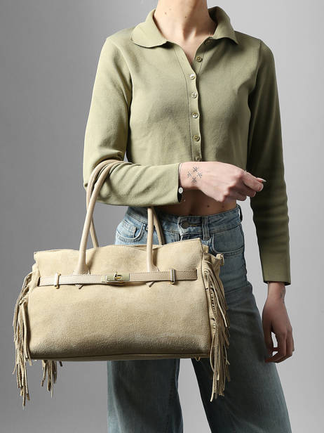 Sac Porté épaule Velvet Cuir Milano Beige velvet VE25114 vue secondaire 1