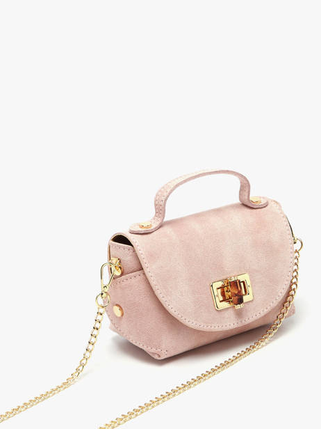 Crossbody Bag Velvet Leather Milano Pink velvet VE24117 other view 2