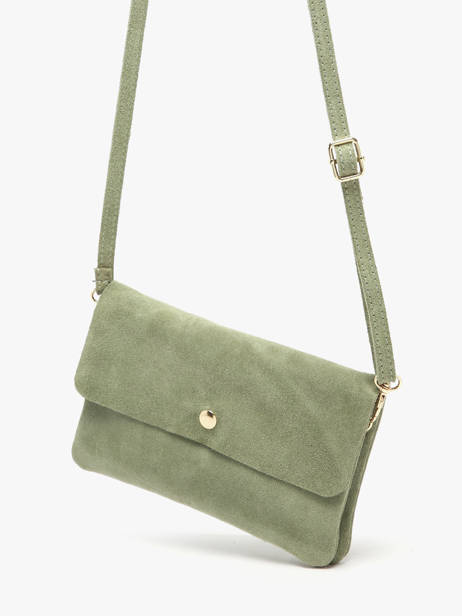 Leather Velvet Crossbody Bag Milano Green velvet VE23067O other view 2