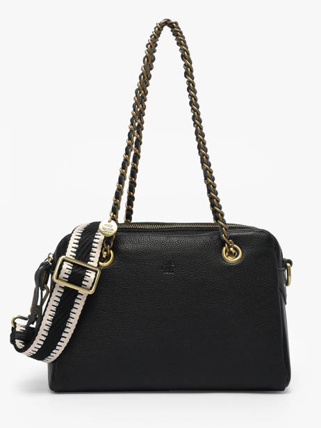 Sac Porté épaule Vintage Cuir Mila louise Noir vintage 3889C1