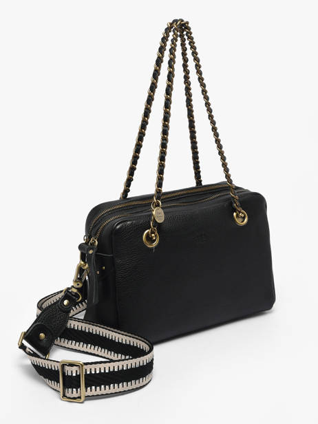 Sac Porté épaule Vintage Cuir Mila louise Noir vintage 3889C1 vue secondaire 2