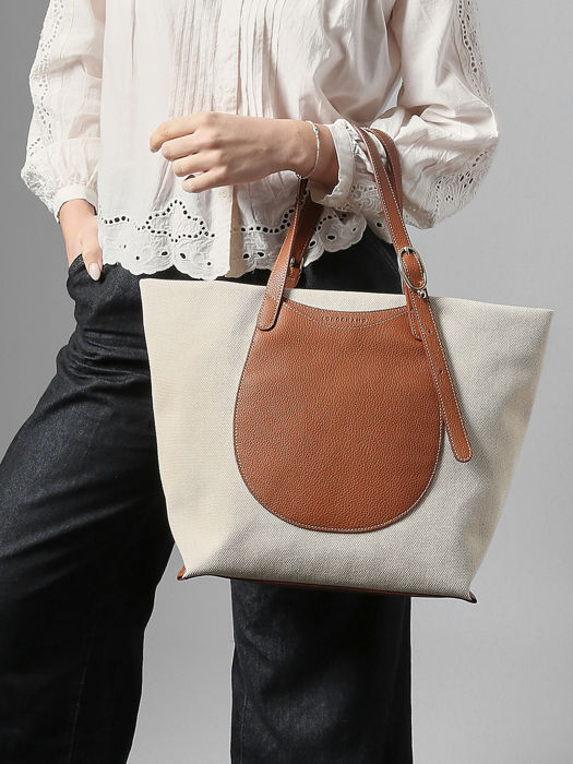 Longchamp Le foulonné toile Besaces Marron