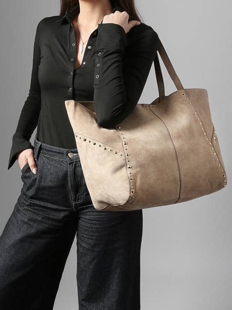Shoulder Bag Velvet Miniprix Beige velvet M9457 other view 1