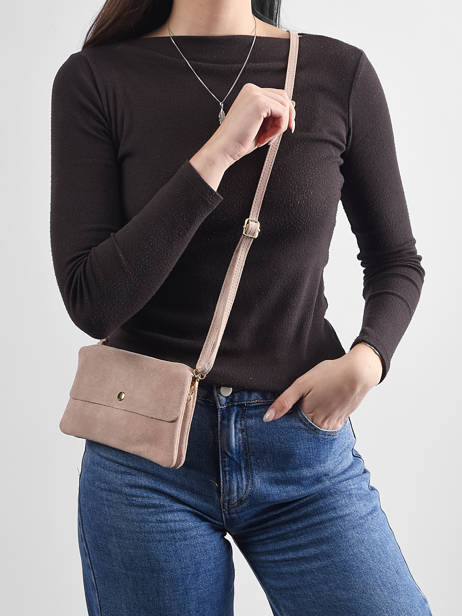 Leather Velvet Crossbody Bag Milano Pink velvet VE23067O other view 1