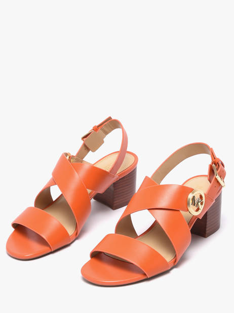 Heeled Sandals In Leather Michael kors Orange women EMS1L835 other view 1