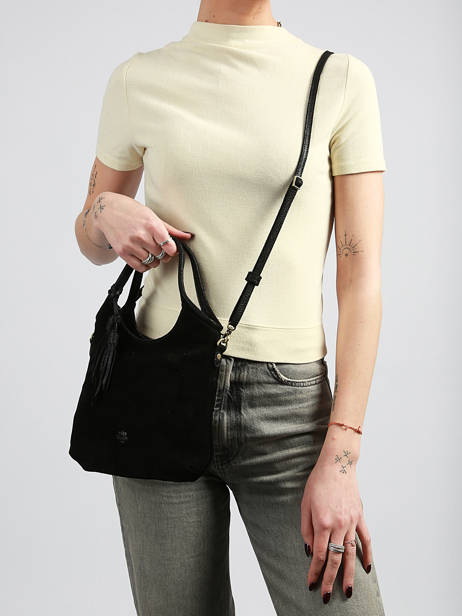 Crossbody Bag Vintage Leather Mila louise Black vintage 23059V other view 1