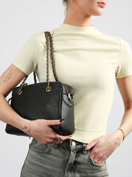 Sac Porté épaule Vintage Cuir Mila louise Noir vintage 3889C1 vue secondaire 1