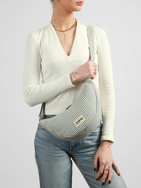 Crossbody Bag Rayures Cotton Hindbag Blue rayures RA other view 1