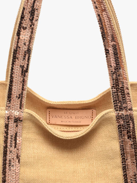 Medium Zipped Le Cabas Tote Bag Linen Sequins Vanessa bruno Yellow cabas lin 31V40378 other view 4