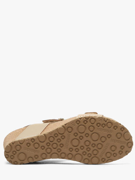 Platform Sandals In Leather Mephisto Gold women P5148844 other view 4