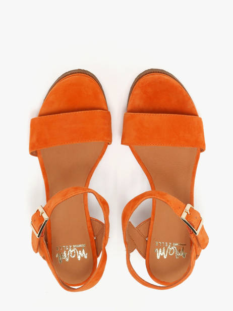 Heeled Sandals Jain In Leather Mam'zelle Orange women CSG1H03 other view 3