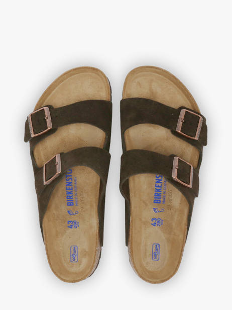 Slippers In Leather Birkenstock Brown men 951311 other view 3