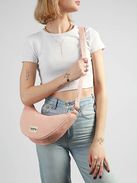 Shoulder Bag Tressage Cotton Hindbag Pink tressage TS other view 1