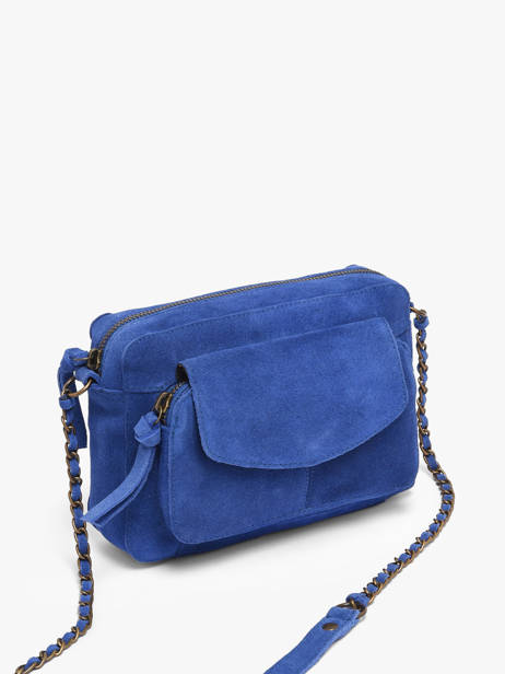 Leather Crossbody Bag Naina Pieces Blue naina 17100639 other view 2