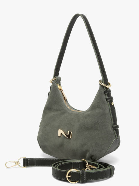 Sac Bandoulière Sam Cuir Daim Nathan baume Vert vogue 4 vue secondaire 2