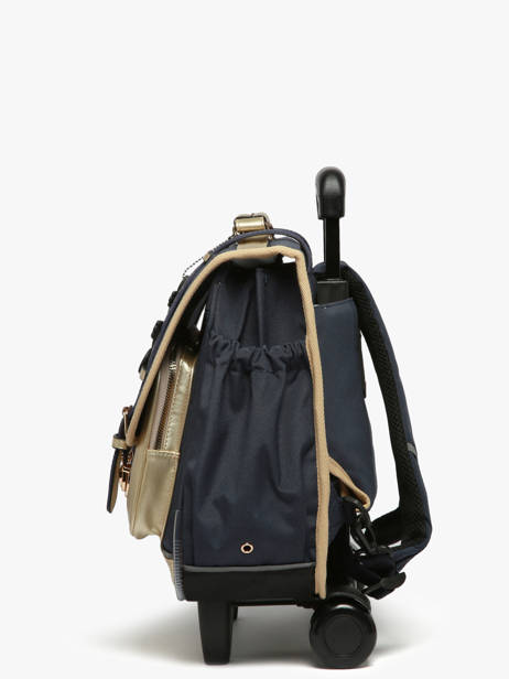 Schoolbag On Wheels For Kids 2 Compartments Cameleon Blue vintage fantasy PBVGCR38 other view 2