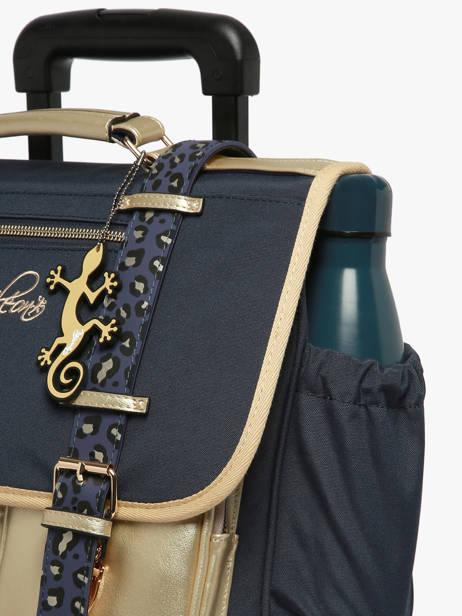 Schoolbag On Wheels For Kids 2 Compartments Cameleon Blue vintage fantasy PBVGCR38 other view 6