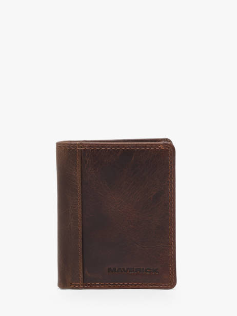 Card Holder Leather Maverick Brown the original MAVTO051