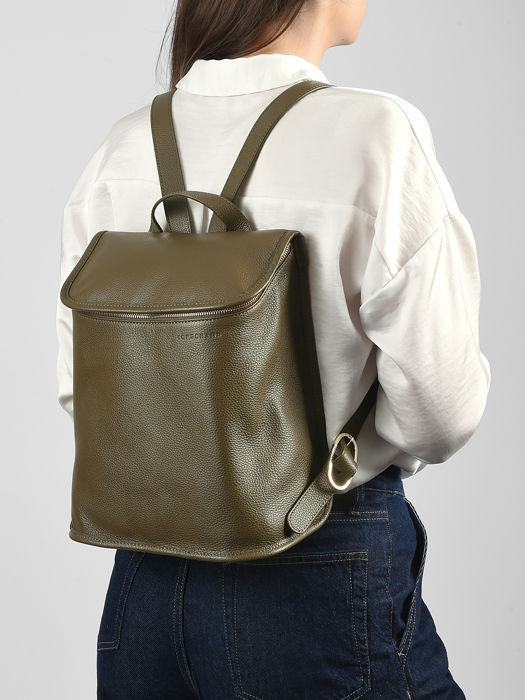 Longchamp Le foulonné Backpack Green