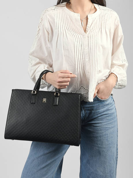 Sac Porté Main Th Daily Polyester Tommy hilfiger Noir th daily AW18418 vue secondaire 1
