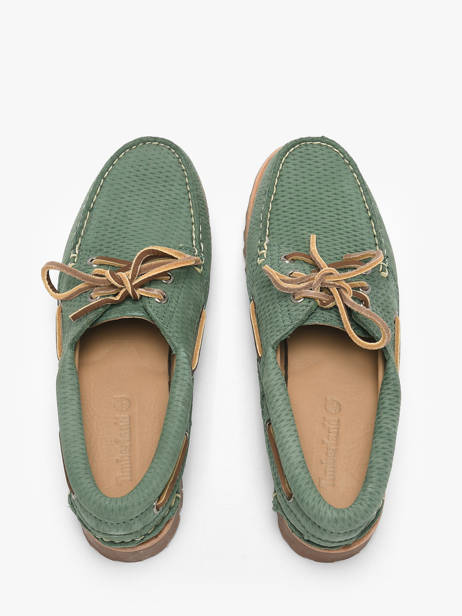 Boat Shoes In Leather Timberland Green women 2GNVES71 other view 3