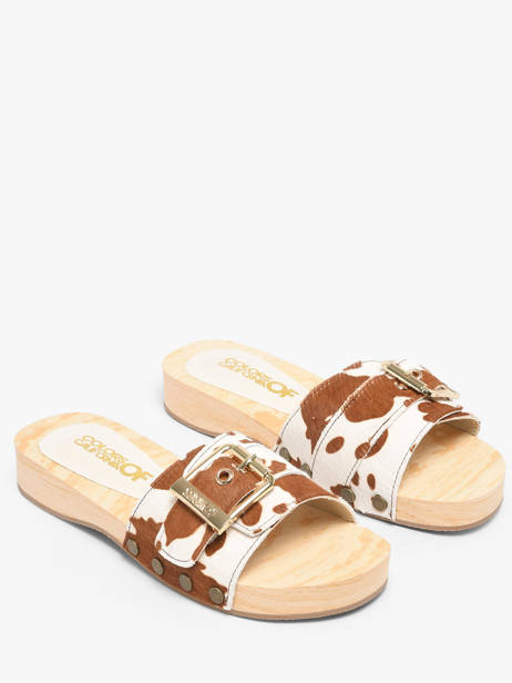 Mules En Cuir Colors of california Marron women HCBAYL06 vue secondaire 1