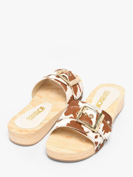 Mules En Cuir Colors of california Marron women HCBAYL06 vue secondaire 2