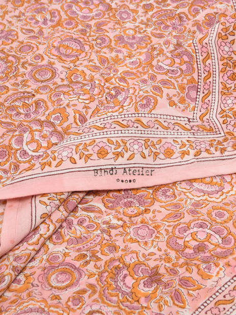 Scarf Bindi atelier Pink floral FL other view 1