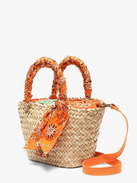Satchel Bandana Straw Le voyage en panier Orange bandana PM968 other view 2