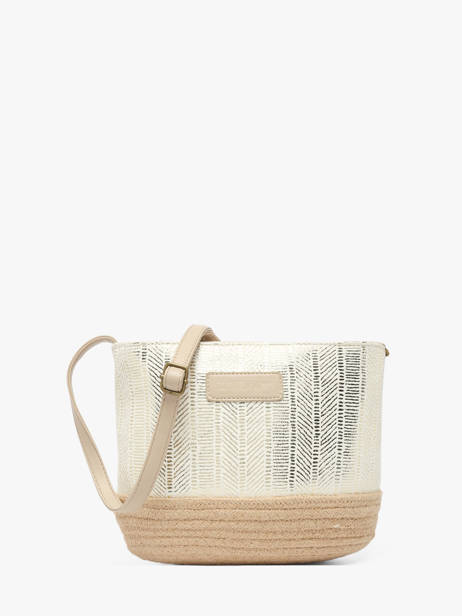 Crossbody Bag Irisé Raffia Le voyage en panier White guimauve PM289 other view 1