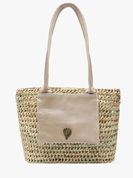 Sac Porté épaule Estival Le voyage en panier Beige estival PM946