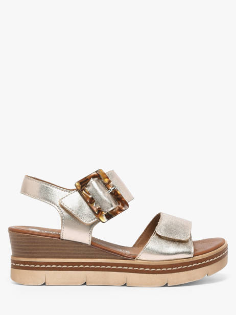 Wedge Sandals In Leather Remonte Gold accessoires 90