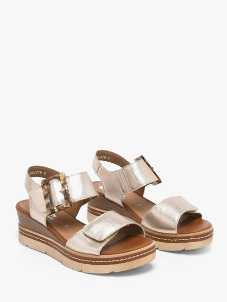 Wedge Sandals In Leather Remonte Gold accessoires 90 other view 1