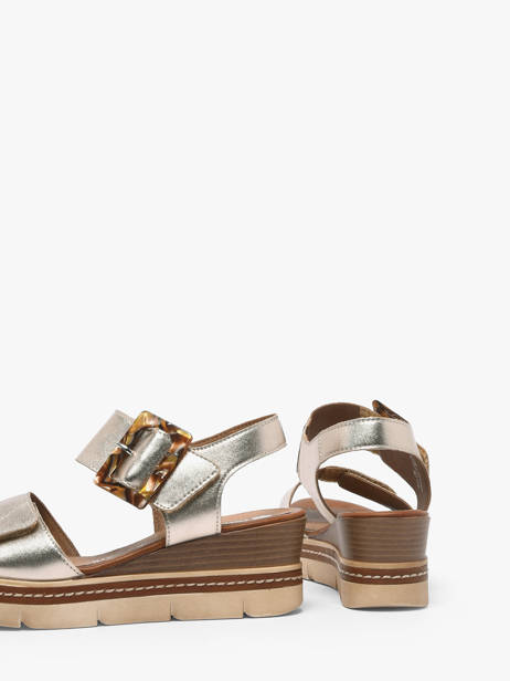Wedge Sandals In Leather Remonte Gold accessoires 90 other view 2