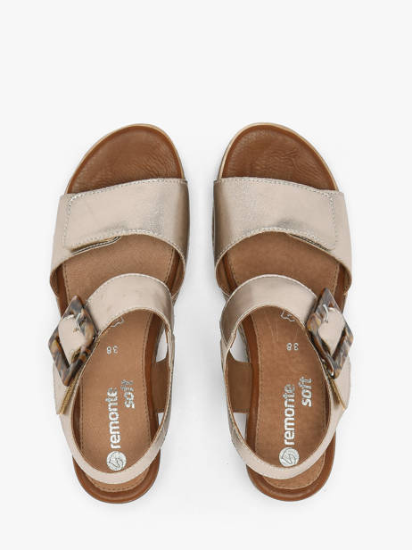 Wedge Sandals In Leather Remonte Gold accessoires 90 other view 3