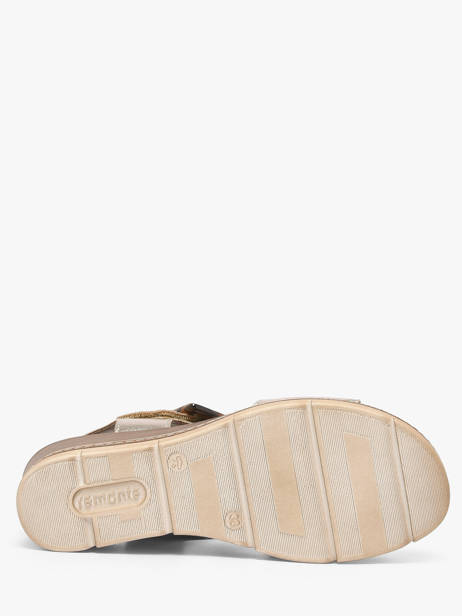 Wedge Sandals In Leather Remonte Gold accessoires 90 other view 4