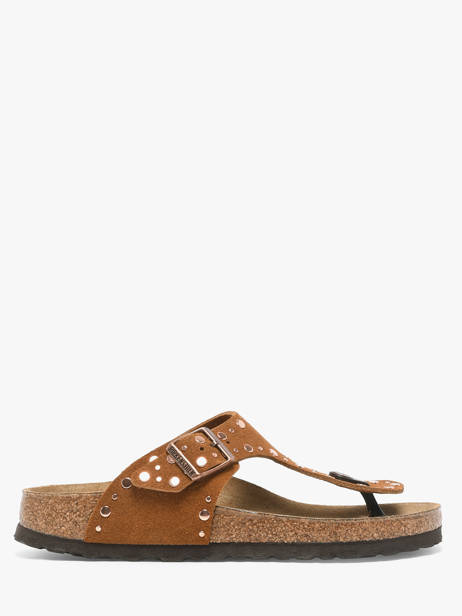 Slippers In Leather Birkenstock Brown accessoires 1031733