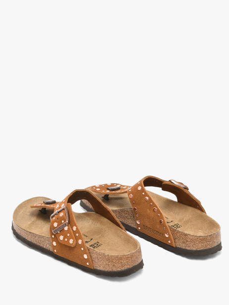 Slippers In Leather Birkenstock Brown accessoires 1031733 other view 2