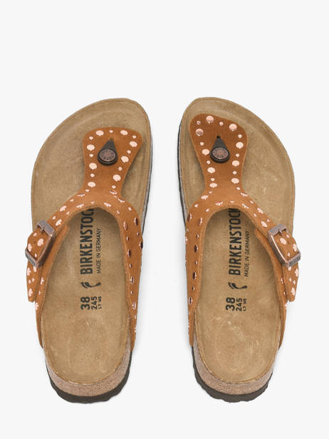 Slippers In Leather Birkenstock Brown accessoires 1031733 other view 3