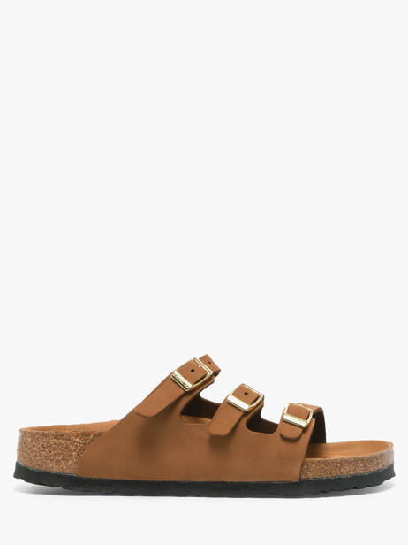 Slippers In Leather Birkenstock Brown accessoires 1031867
